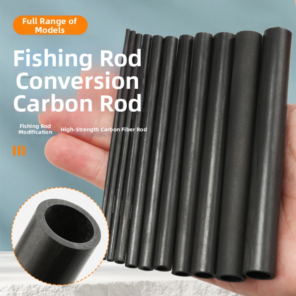 Fishing Rod Carbon Fiber - ท่อคาร์บอนไฟเบอร์กลวงสีดำขนาด 10 ซม. สำหรับซ่อมคันเบ็ดตกปลา แข็งแรง ใช้สำหรับเปลี่ยนปลายคันเบ็ด