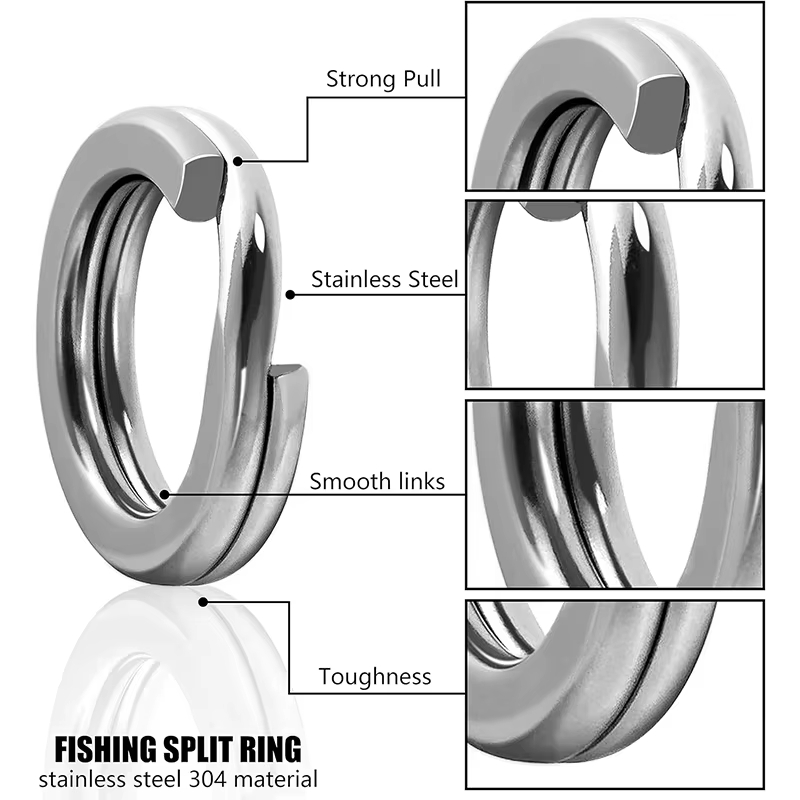 Fishing Rod Case - ห่วงเชื่อมต่อเหยื่อตกปลาสแตนเลส 5 ขนาด ความแข็งแรงสูง รับแรงดึงได้มาก ชุดห่วงเชื่อมต่อ