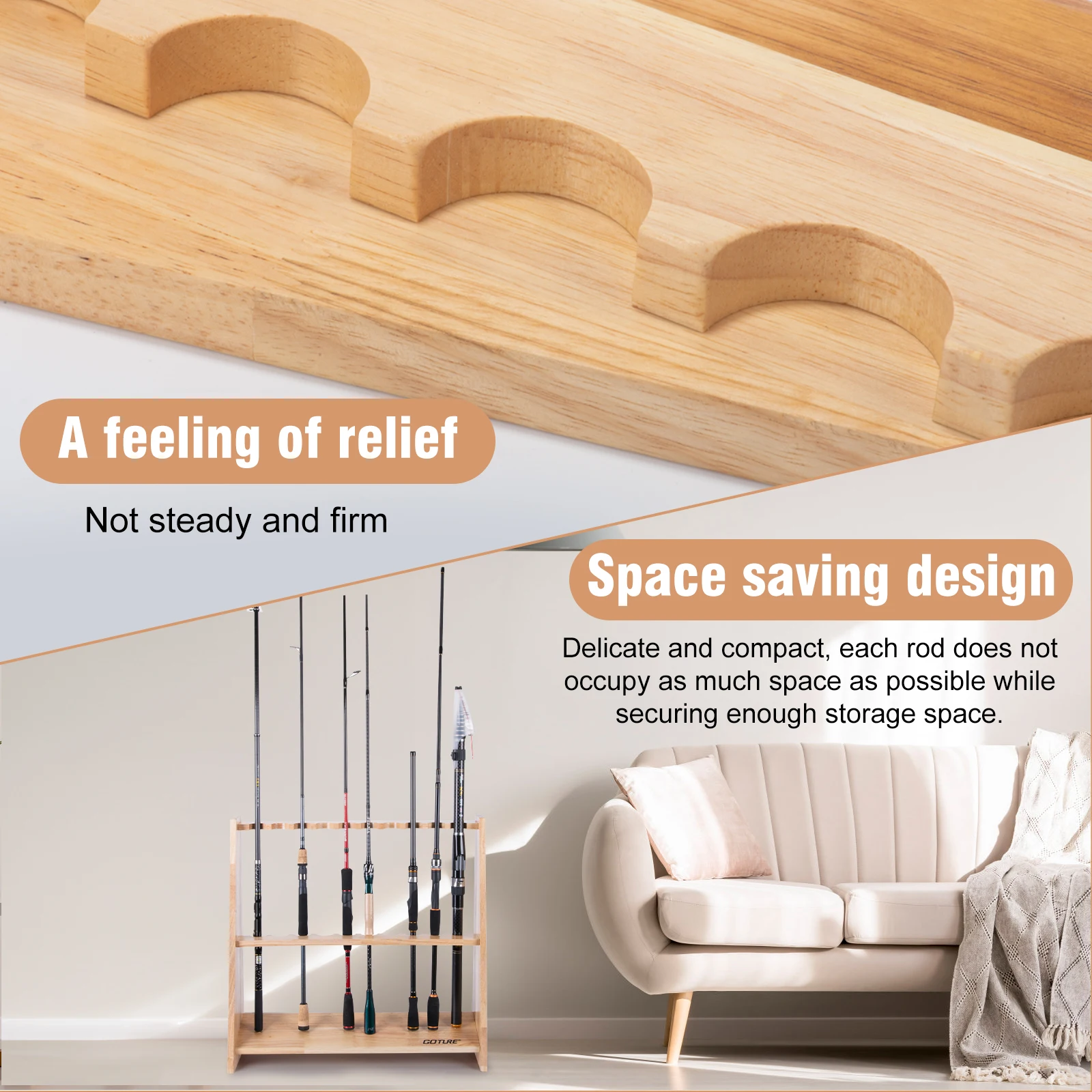 ที่วางคันเบ็ดตกปลาไม้ Goture ส - Fishing Rod Rack บทวิจารณ์และราคา