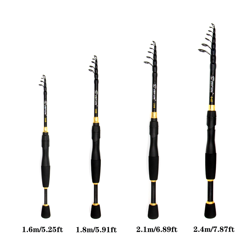 คันเบ็ดตกปลาแบบยืดหดได้ JSFUN  - Fishing Rod Carbon Fiber บทวิจารณ์และราคา